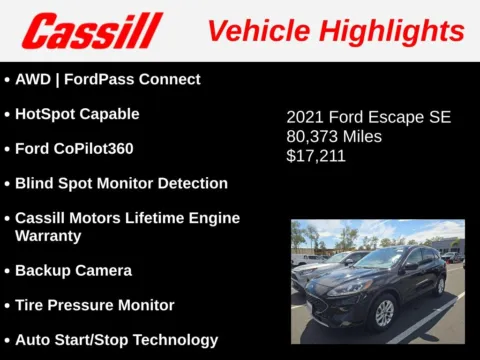 Another view of 2021 Ford Escape SE for sale in Cedar Rapids, IA at Cassill Motors