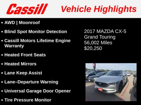 Another view of 2017 Mazda CX-5 Grand Touring for sale in Cedar Rapids, IA at Cassill Motors
