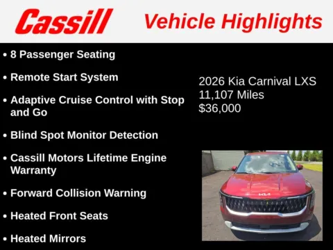 Another view of 2026 Kia Carnival LXS for sale in Cedar Rapids, IA at Cassill Motors