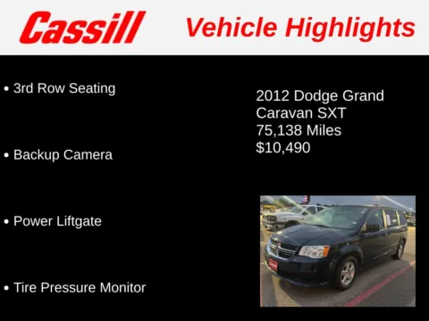 Another view of 2012 Dodge Grand Caravan SXT for sale in Cedar Rapids, IA at Cassill Motors