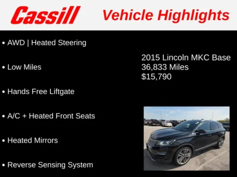 Another view of 2015 Lincoln MKC for sale in Cedar Rapids, IA at Cassill Motors