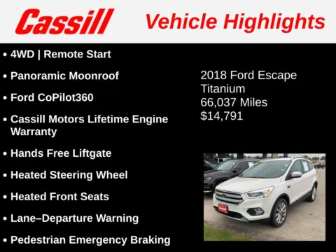 Another view of 2018 Ford Escape Titanium for sale in Cedar Rapids, IA at Cassill Motors
