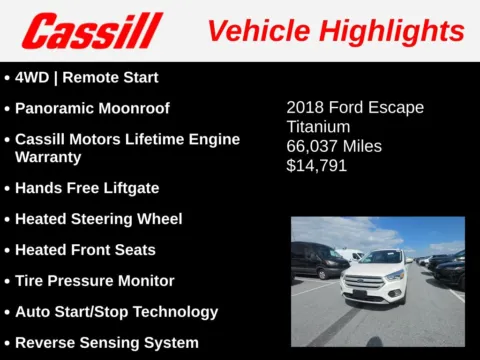 Another view of 2018 Ford Escape Titanium for sale in Cedar Rapids, IA at Cassill Motors