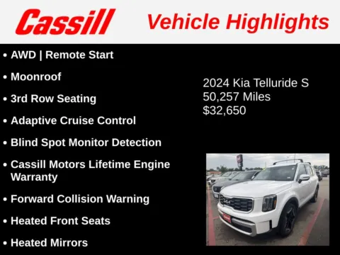 Another view of 2024 Kia Telluride S for sale in Cedar Rapids, IA at Cassill Motors
