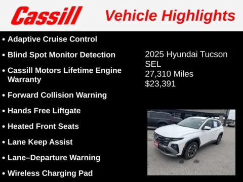 Another view of 2025 Hyundai Tucson SEL for sale in Cedar Rapids, IA at Cassill Motors