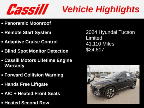 Another view of 2024 Hyundai Tucson Limited for sale in Cedar Rapids, IA at Cassill Motors