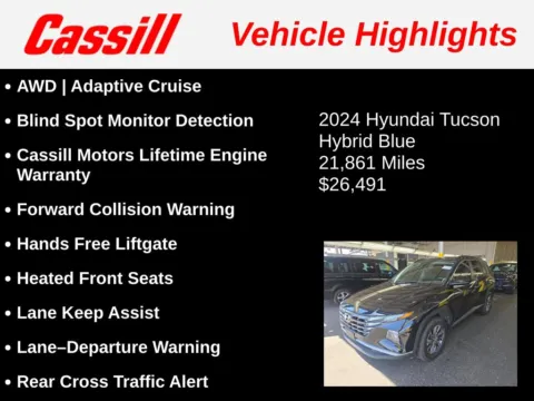 Another view of 2024 Hyundai Tucson Hybrid Blue for sale in Cedar Rapids, IA at Cassill Motors
