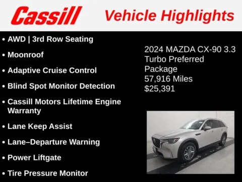 Another view of 2024 Mazda CX-90 3.3 Turbo Preferred for sale in Cedar Rapids, IA at Cassill Motors