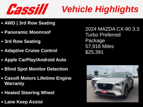 Another view of 2024 Mazda CX-90 3.3 Turbo Preferred for sale in Cedar Rapids, IA at Cassill Motors