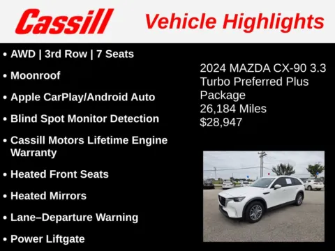 Another view of 2024 Mazda CX-90 3.3 Turbo Preferred Plus for sale in Cedar Rapids, IA at Cassill Motors