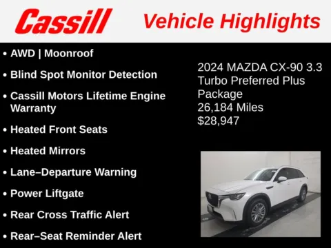 Another view of 2024 Mazda CX-90 3.3 Turbo Preferred Plus for sale in Cedar Rapids, IA at Cassill Motors
