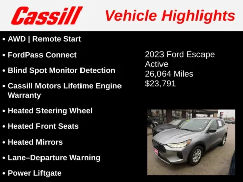 Another view of 2023 Ford Escape Active for sale in Cedar Rapids, IA at Cassill Motors