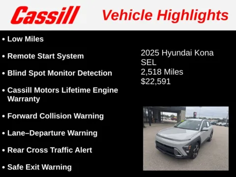 Another view of 2025 Hyundai Kona SEL for sale in Cedar Rapids, IA at Cassill Motors