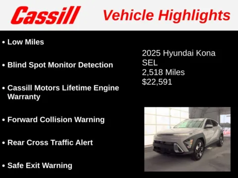 Another view of 2025 Hyundai Kona SEL for sale in Cedar Rapids, IA at Cassill Motors