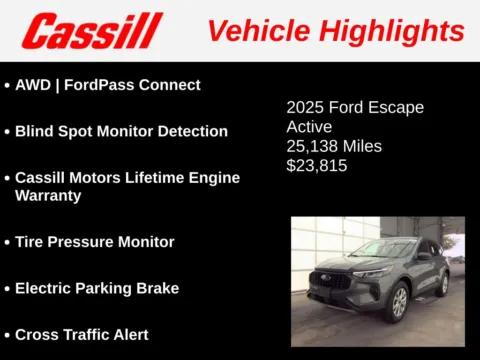 Another view of 2025 Ford Escape Active for sale in Cedar Rapids, IA at Cassill Motors