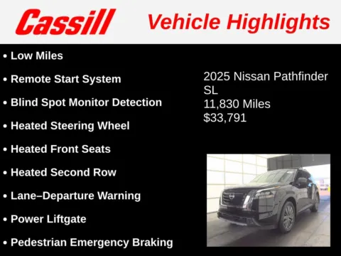 Another view of 2025 Nissan Pathfinder SL for sale in Cedar Rapids, IA at Cassill Motors