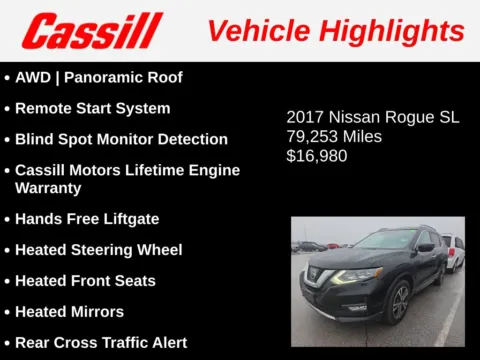 Another view of 2017 Nissan Rogue SL for sale in Cedar Rapids, IA at Cassill Motors