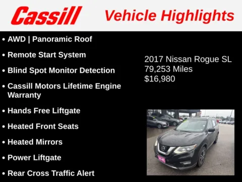 Another view of 2017 Nissan Rogue SL for sale in Cedar Rapids, IA at Cassill Motors