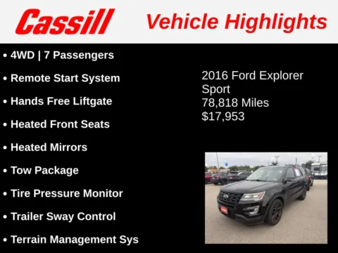 Another view of 2016 Ford Explorer Sport for sale in Cedar Rapids, IA at Cassill Motors
