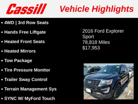 Another view of 2016 Ford Explorer Sport for sale in Cedar Rapids, IA at Cassill Motors