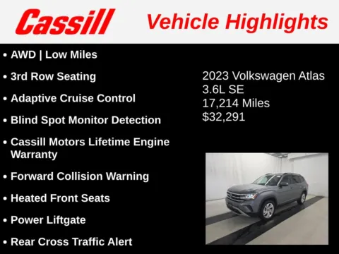 Another view of 2023 Volkswagen Atlas 3.6L V6 SE w/Technology for sale in Cedar Rapids, IA at Cassill Motors