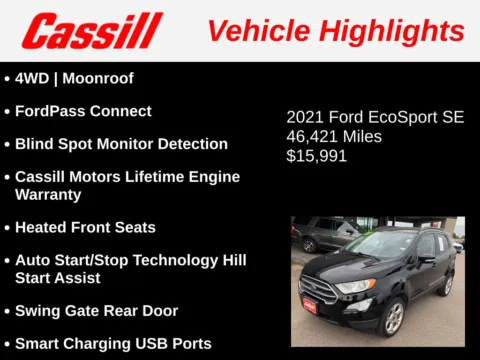Another view of 2021 Ford EcoSport SE for sale in Cedar Rapids, IA at Cassill Motors
