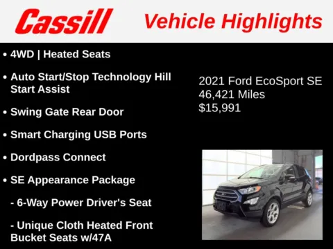 Another view of 2021 Ford EcoSport SE for sale in Cedar Rapids, IA at Cassill Motors