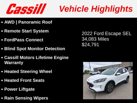 Another view of 2022 Ford Escape SEL for sale in Cedar Rapids, IA at Cassill Motors