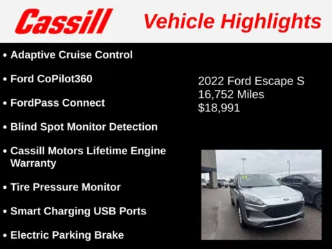 Another view of 2022 Ford Escape S for sale in Cedar Rapids, IA at Cassill Motors