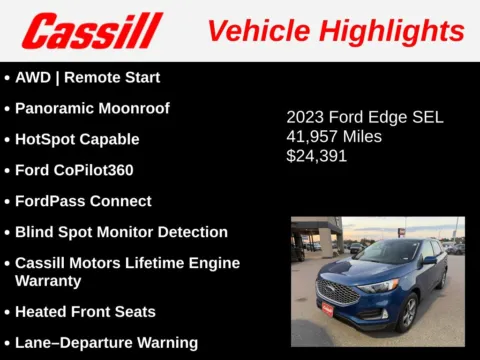 Another view of 2023 Ford Edge SEL for sale in Cedar Rapids, IA at Cassill Motors
