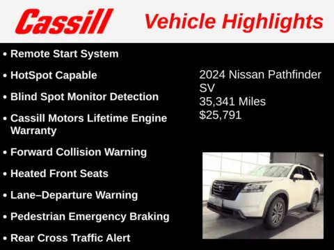 Another view of 2024 Nissan Pathfinder SV for sale in Cedar Rapids, IA at Cassill Motors