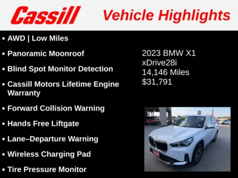 Another view of 2023 BMW X1 xDrive28i for sale in Cedar Rapids, IA at Cassill Motors
