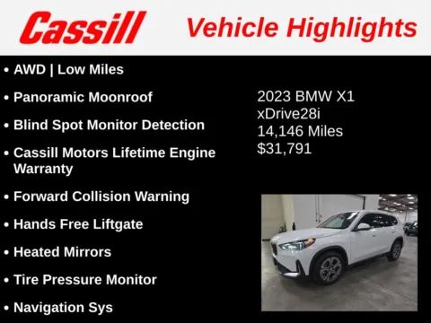 Another view of 2023 BMW X1 xDrive28i for sale in Cedar Rapids, IA at Cassill Motors