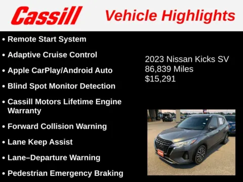 Another view of 2023 Nissan Kicks SV for sale in Cedar Rapids, IA at Cassill Motors