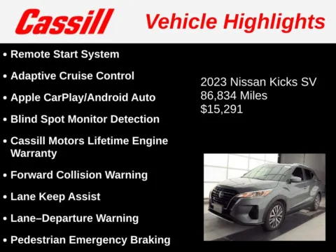 Another view of 2023 Nissan Kicks SV for sale in Cedar Rapids, IA at Cassill Motors