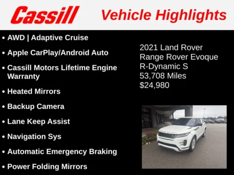 Another view of 2021 Land Rover Range Rover Evoque Dynamic for sale in Cedar Rapids, IA at Cassill Motors