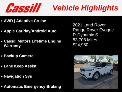 Another view of 2021 Land Rover Range Rover Evoque Dynamic for sale in Cedar Rapids, IA at Cassill Motors