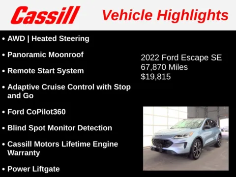 Another view of 2022 Ford Escape SE for sale in Cedar Rapids, IA at Cassill Motors