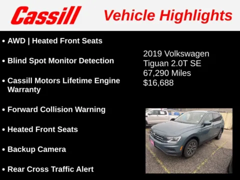 Another view of 2019 Volkswagen Tiguan 2.0T SE for sale in Cedar Rapids, IA at Cassill Motors