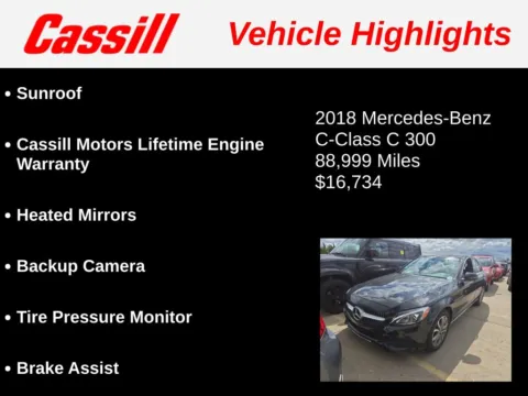 Another view of 2018 Mercedes-Benz C-Class C 300 for sale in Cedar Rapids, IA at Cassill Motors