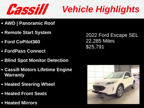 Another view of 2022 Ford Escape SEL for sale in Cedar Rapids, IA at Cassill Motors