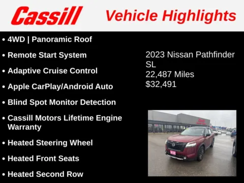 Another view of 2023 Nissan Pathfinder SL for sale in Cedar Rapids, IA at Cassill Motors