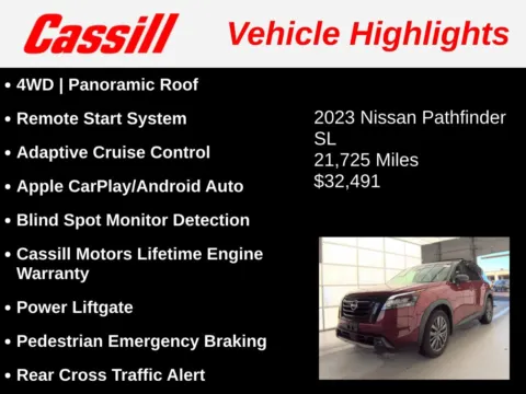 Another view of 2023 Nissan Pathfinder SL for sale in Cedar Rapids, IA at Cassill Motors