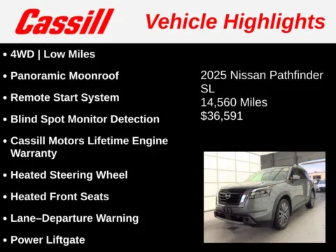 Another view of 2025 Nissan Pathfinder SL for sale in Cedar Rapids, IA at Cassill Motors