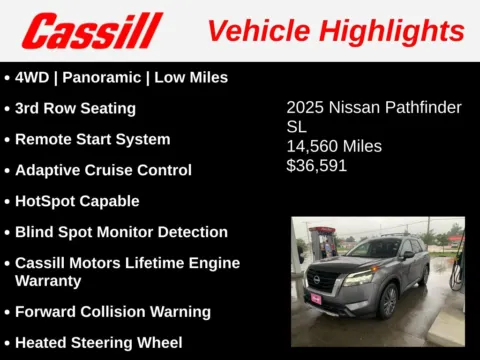Another view of 2025 Nissan Pathfinder SL for sale in Cedar Rapids, IA at Cassill Motors