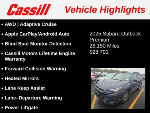 Another view of 2025 Subaru Outback Premium for sale in Cedar Rapids, IA at Cassill Motors