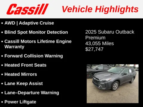 Another view of 2025 Subaru Outback Premium for sale in Cedar Rapids, IA at Cassill Motors