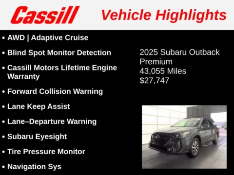 Another view of 2025 Subaru Outback Premium for sale in Cedar Rapids, IA at Cassill Motors
