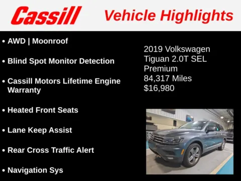 Another view of 2019 Volkswagen Tiguan 2.0T SEL Premium for sale in Cedar Rapids, IA at Cassill Motors