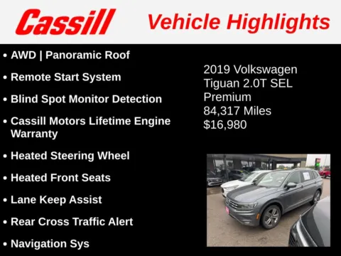 Another view of 2019 Volkswagen Tiguan 2.0T SEL Premium for sale in Cedar Rapids, IA at Cassill Motors